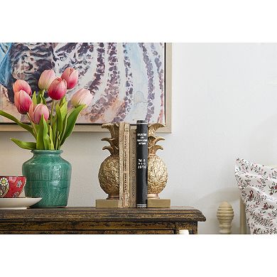 Storied Home Pineapple Resin Bookends 2-pc. Set