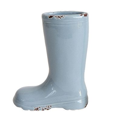 Storied Home Small Distressed Stoneware Boot Vase Table Decor 4-pc. Set