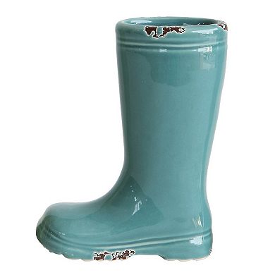 Storied Home Small Distressed Stoneware Boot Vase Table Decor 4-pc. Set