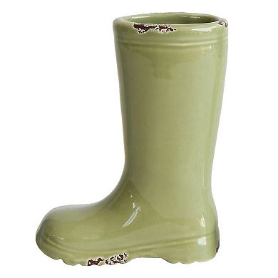 Storied Home Small Distressed Stoneware Boot Vase Table Decor 4-pc. Set