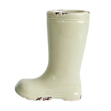 Storied Home Small Distressed Stoneware Boot Vase Table Decor 4-pc. Set