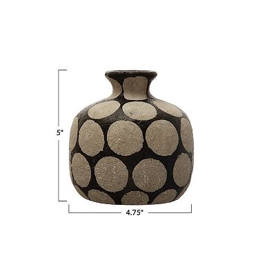Storied Home Terra-cotta Vase with Wax Relief Dots
