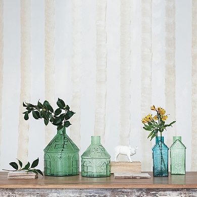 Storied Home Charming Glass House-Shaped Vase Table Decor 2-pc. Set