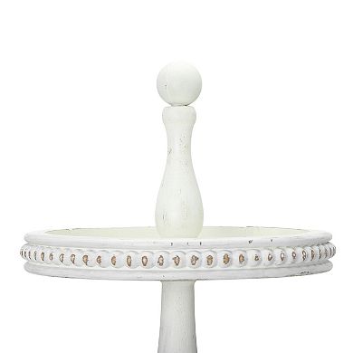 Storied Home Round 3-Tier Decorative Wood Tray Table Decor