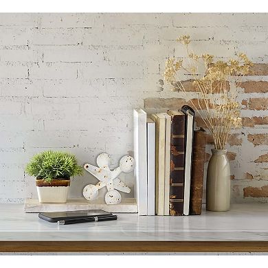 Storied Home Distressed Cast Iron Jack Accent Table Decor