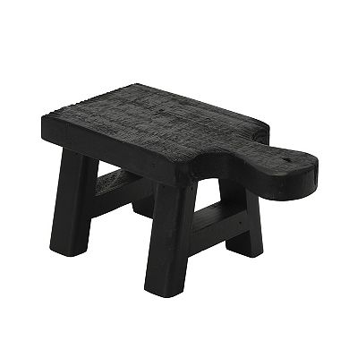 Storied Home Black Wooden Pedestal with Handle Table Decor