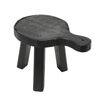 Storied Home Decorative Black Wooden Pedestal Table Decor