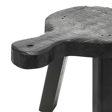 Storied Home Decorative Black Wooden Pedestal Table Decor
