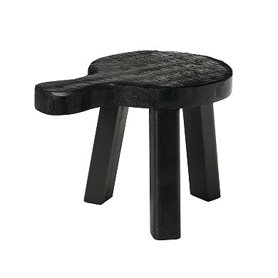 Storied Home Decorative Black Wooden Pedestal Table Decor