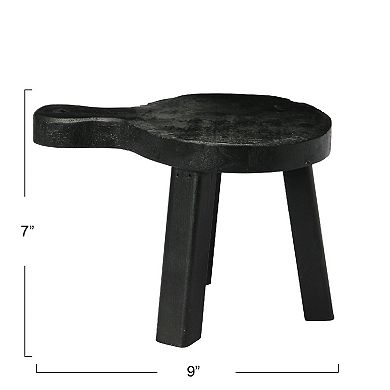 Storied Home Decorative Black Wooden Pedestal Table Decor