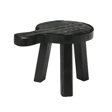 Storied Home Decorative Black Wooden Pedestal Table Decor