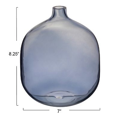 Storied Home Modern Round Tinted Glass Vase