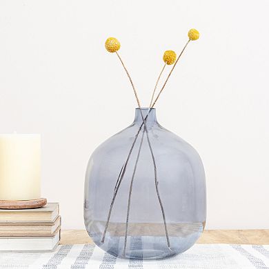 Storied Home Modern Round Tinted Glass Vase