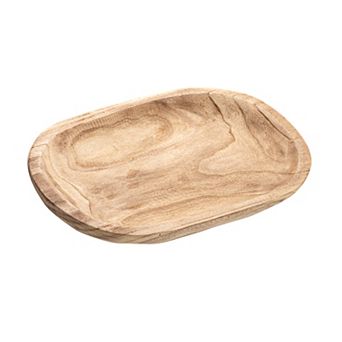 Storied Home Hand-Carved Paulownia Wood Bowl
