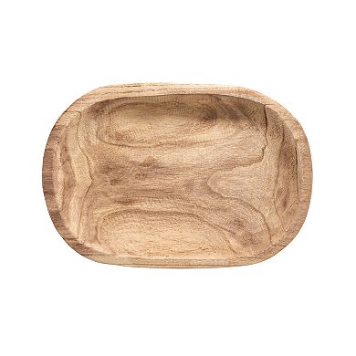 Storied Home Hand-Carved Paulownia Wood Bowl