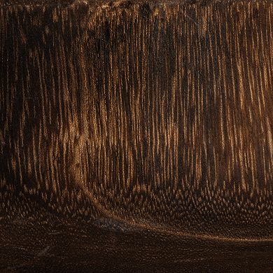 Storied Home Round Marbled Finish Paulownia Wood Decorative Bowl Table Decor