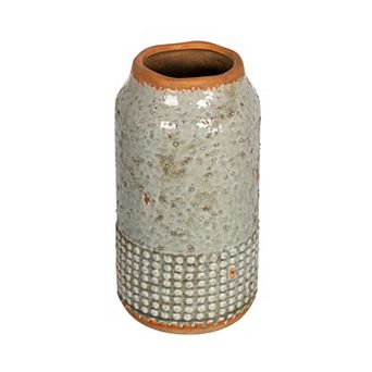 Storied Home Round Distressed Terra Cotta Hobnail Planter Vase Table Decor