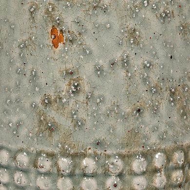 Storied Home Round Distressed Terra Cotta Hobnail Planter Vase Table Decor