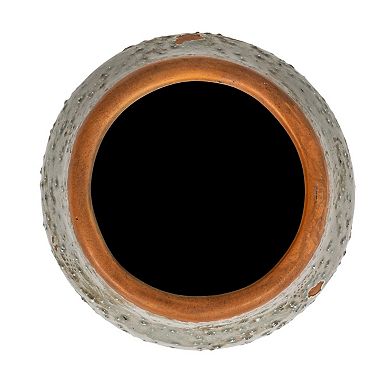 Storied Home Round Distressed Terra Cotta Hobnail Planter Vase Table Decor