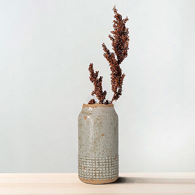 Storied Home Round Distressed Terra Cotta Hobnail Planter Vase Table Decor