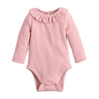 Baby Girls Jumping Beans® Ruffle Collar Long Sleeve Bodysuit