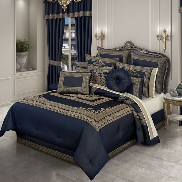 Five Queens Court Excel Royal Blue Comforter Set or Euro Sham