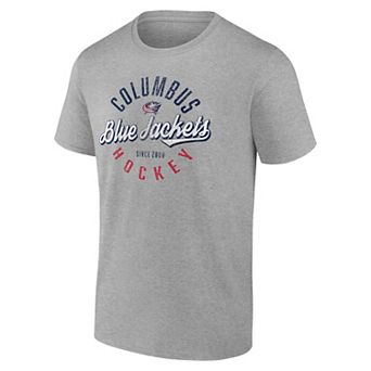 Men's Fanatics Columbus Blue Jackets Hockey Emblem Heritage Graphic Tee