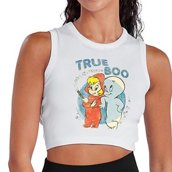 Juniors' Casper The Friendly Ghost True Boo Cropped Graphic Tank
