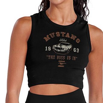 Juniors' Mustang Boss Legend Cropped Graphic Tank