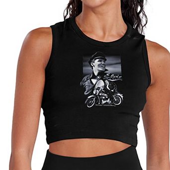 Juniors' Elvis Presley Ride in Style Cropped Graphic Tank