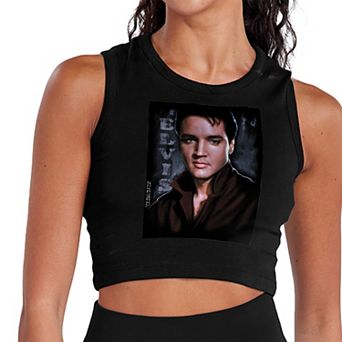 Juniors' Elvis Presley Tough Look Cropped Graphic Tank