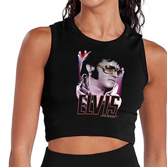Juniors' Elvis Presley 70s Legend Cropped Graphic Tank