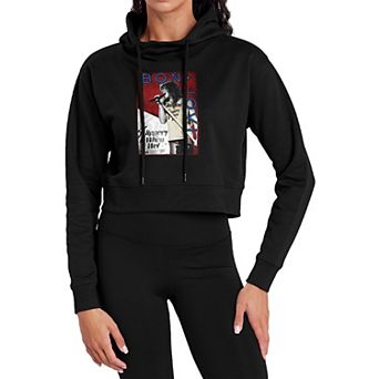 Juniors' Bon Jovi 1986 Tour Legacy Cropped Graphic Hoodie