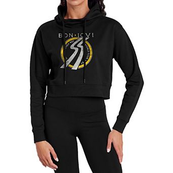 Juniors' Bon Jovi Slippery When Wet Tour Cropped Graphic Hoodie