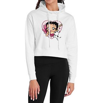 Juniors' Betty Boop I Love Betty Cropped Graphic Hoodie