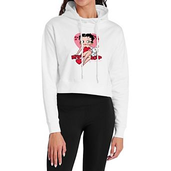 Juniors' Betty Boop Sweetheart Style Cropped Graphic Hoodie