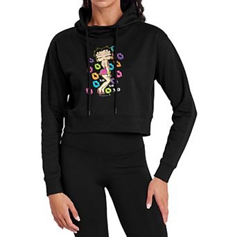 Juniors' Betty Boop Triple XO Love Cropped Graphic Hoodie