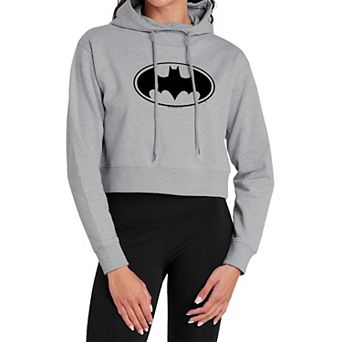 Juniors' DC Comics Batman Classic Bat Emblem Cropped Graphic Hoodie