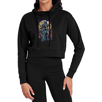 Juniors' DC Comics Batman Gotham Paint Night Cropped Graphic Hoodie