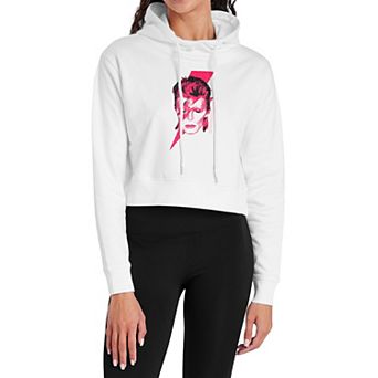 Juniors' David Bowie Aladdin Sane Lightning Crop Hoodie