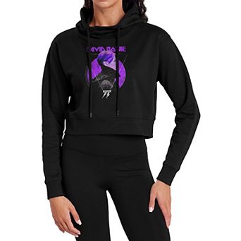 Juniors' David Bowie Iconic Profile Crop Hoodie