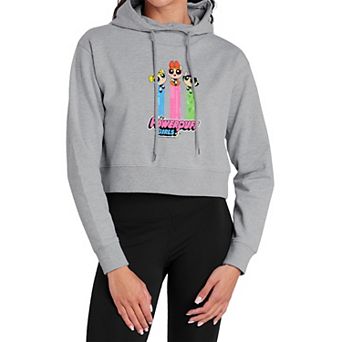 Juniors' Powerpuff Girls Take Flight Cropped Hoodie