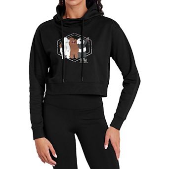 Juniors' We Bare Bears Group Selfie Cropped Hoodie