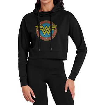 Juniors' DC Comics Wonder Woman Retro Emblem Cropped Hoodie