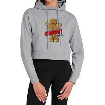 Juniors' Shrek Gingy Not My Gumdrop Buttons Cropped Hoodie