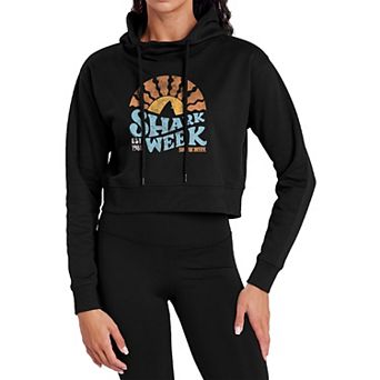 Juniors' Shark Week Sunset Wave Cropped Hoodie