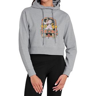 Juniors' Elvis Presley The King of Rock Cropped Hoodie