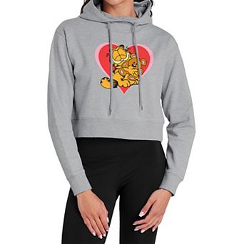 Juniors' Garfield Cute & Cuddly Attitude Cropped Hoodie