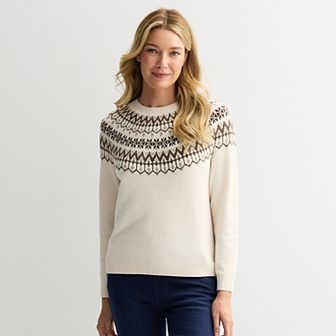 Women's Croft & Barrow® Floral Fair Isle Sweater