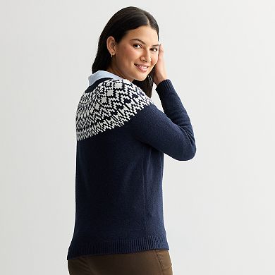Petite Croft & Barrow® Fair Isle Sweater